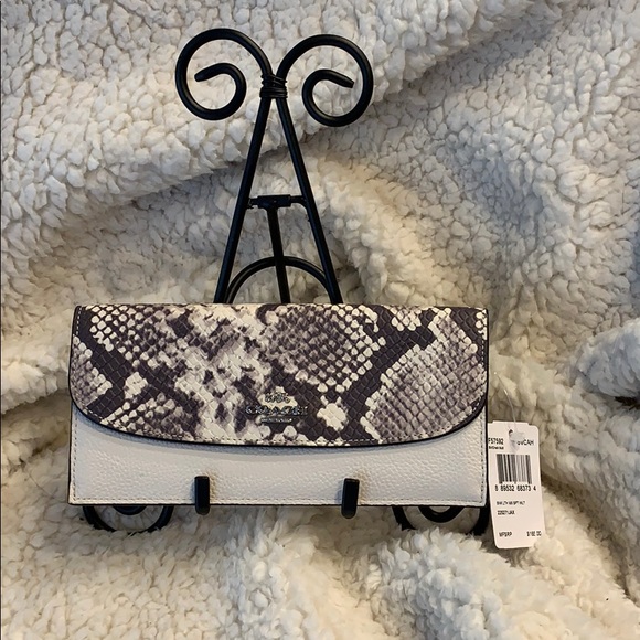 Coach Handbags - Coach Snake Print Chalk  Envelope Wallet